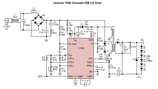 LT3799 – gestalten Sie eine isolierte Stromquelle für den LED-Betrieb mit aktiver Leistungsfaktorkor